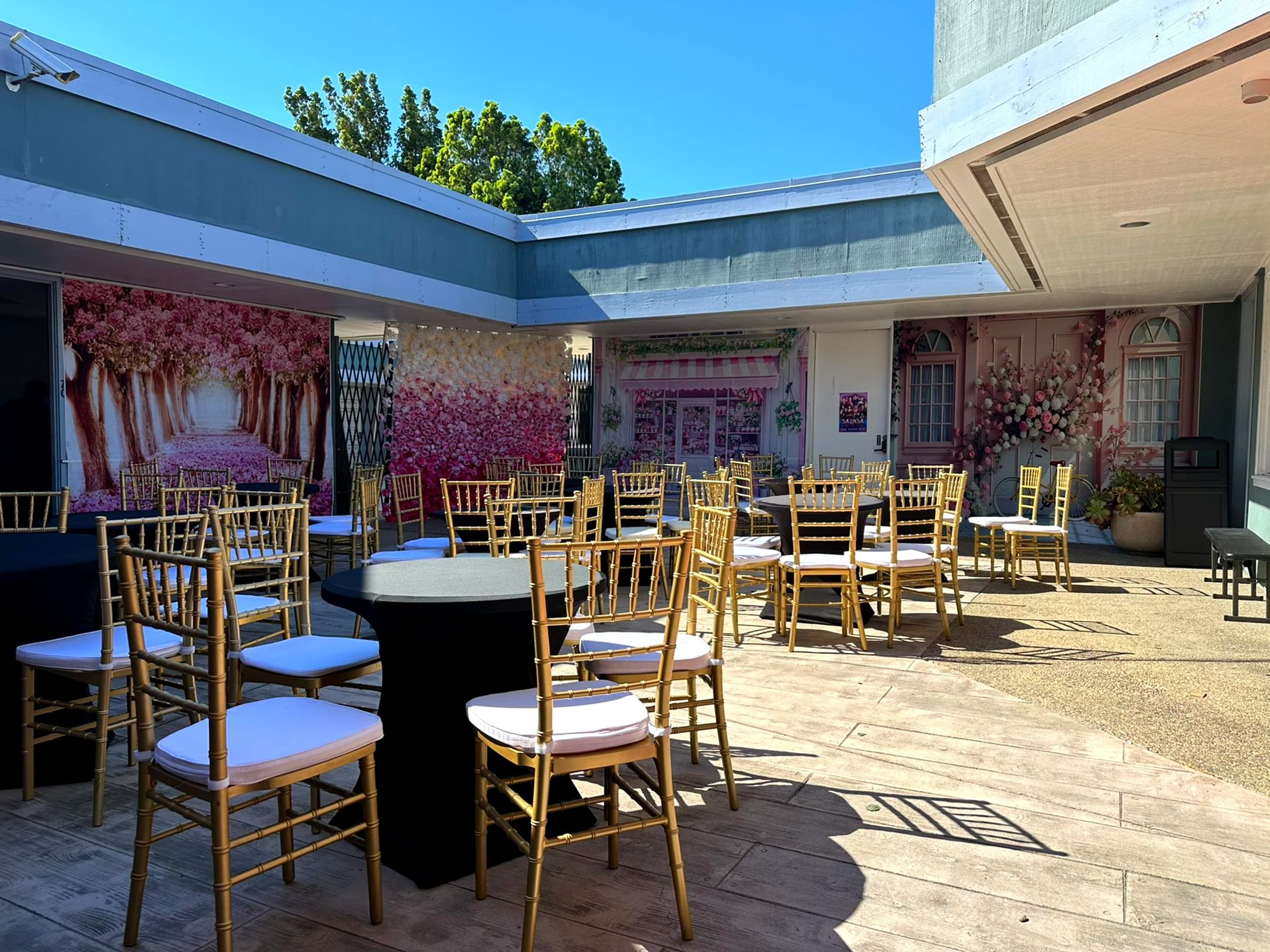 Floral courtyard backdrop